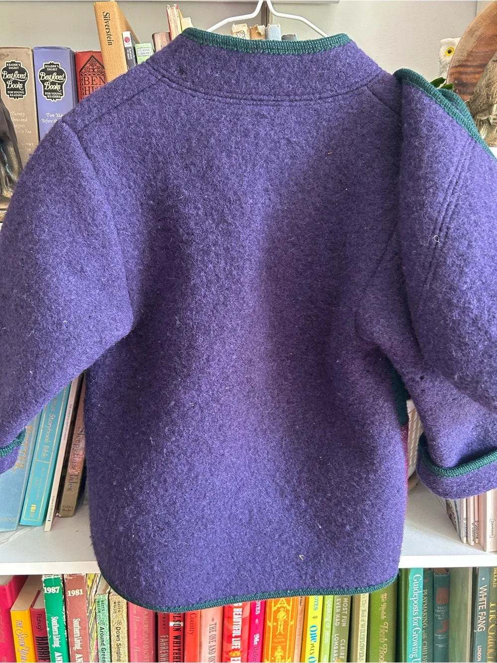 Giesswein Purple & Teal Kids Wool Pea Coat with Artist Patch